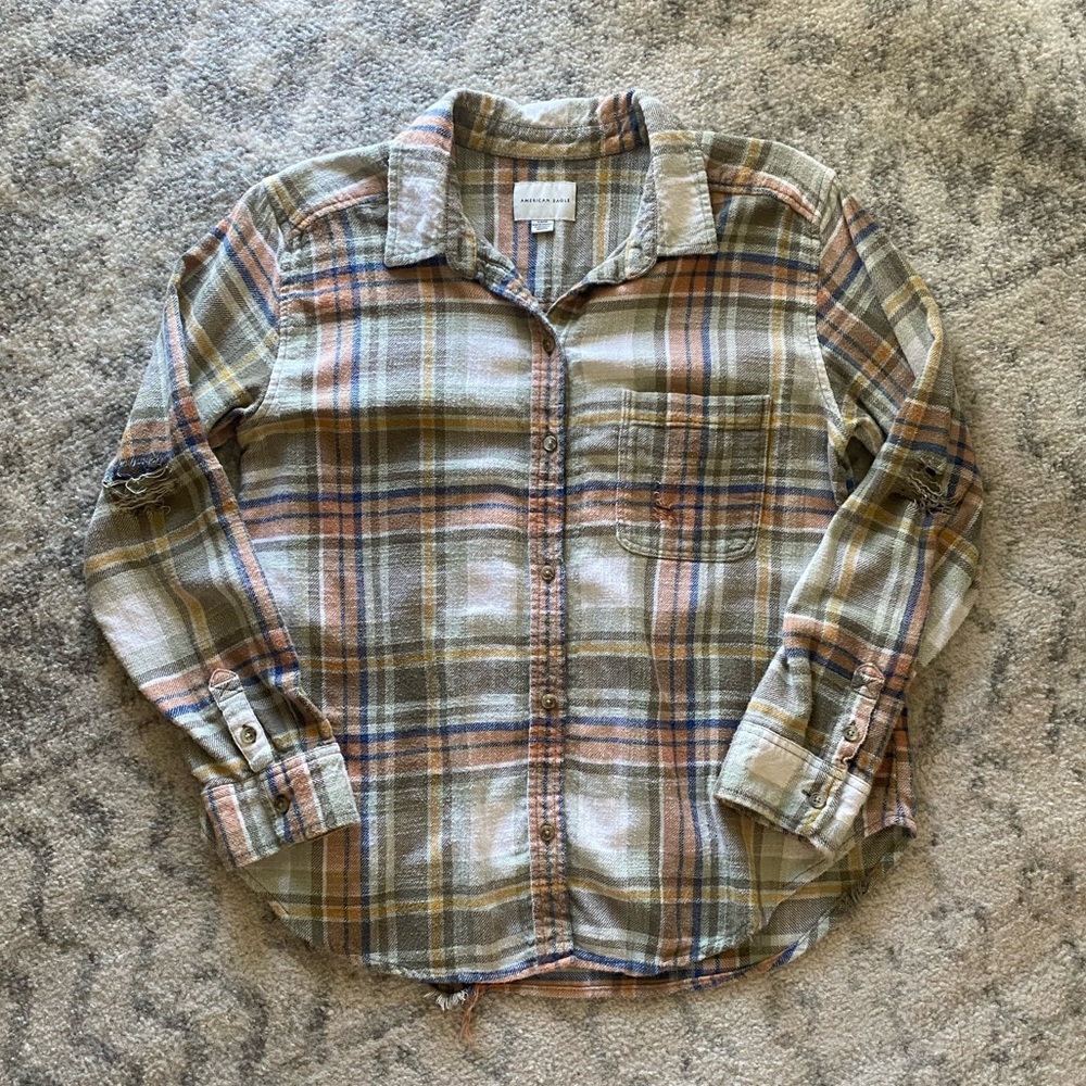 American Eagle Plaid Flannel Shirt - Size S